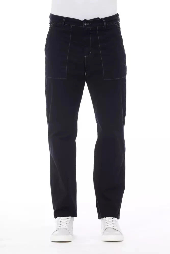 Alpha Studio Blue Cotton Men's Pant Alpha Studio