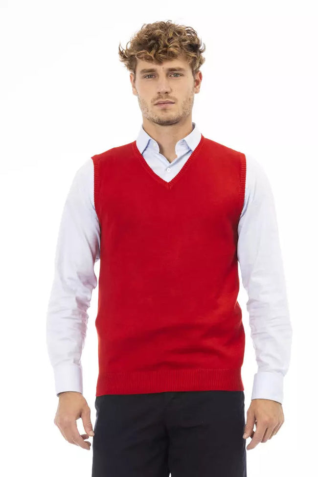 Alpha Studio Red Viscose Men's Jacket Alpha Studio