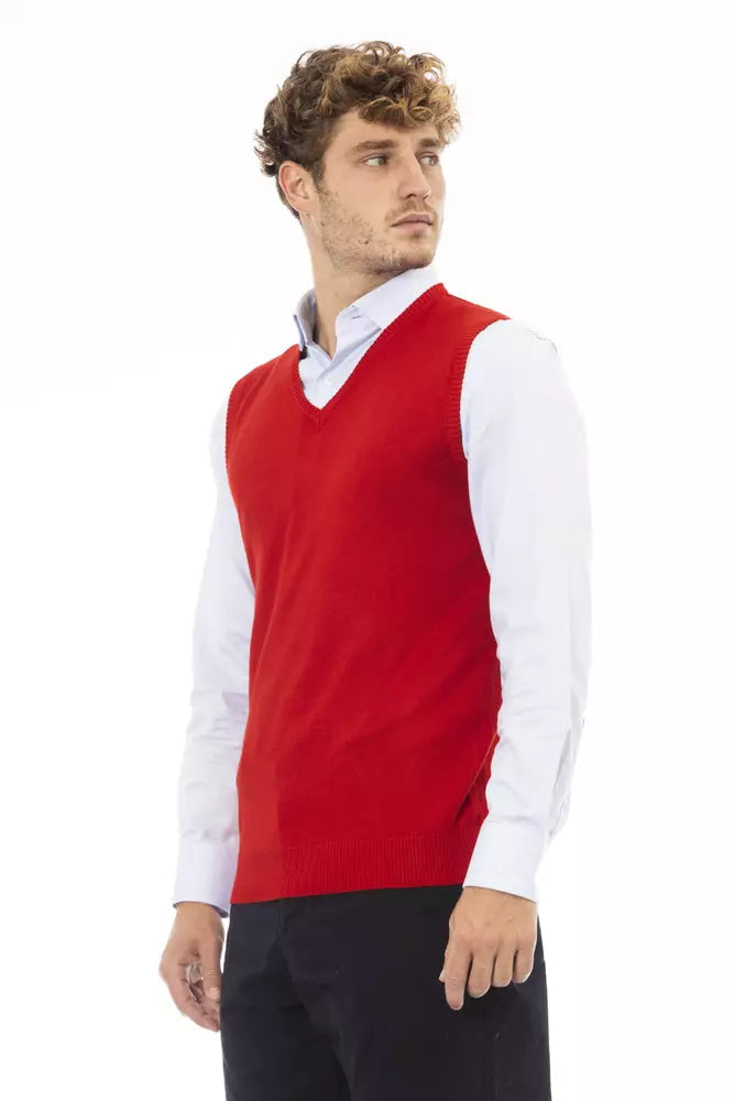 Alpha Studio Red Viscose Men's Jacket Alpha Studio