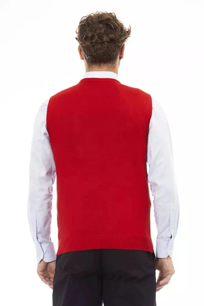 Alpha Studio Red Viscose Men's Jacket Alpha Studio