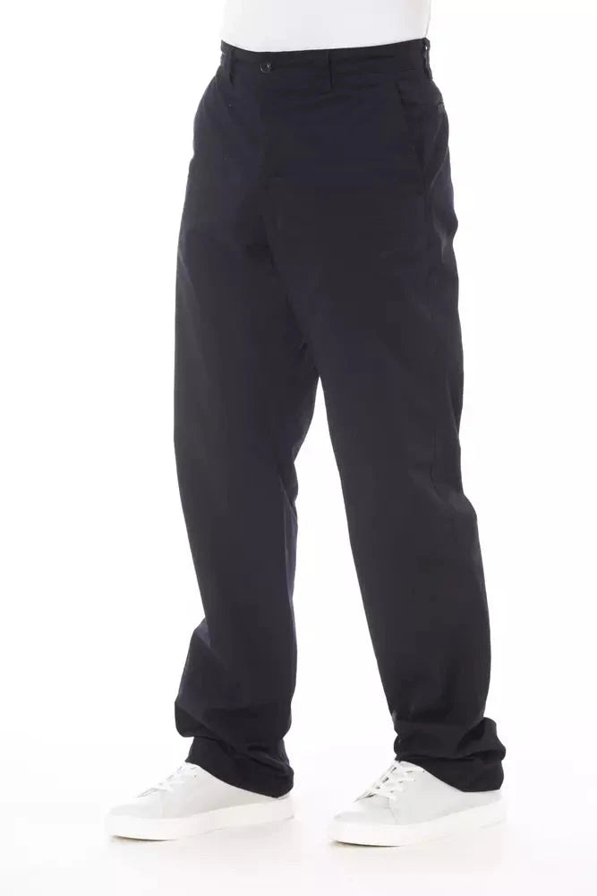 Alpha Studio Blue Cotton Men's Pant Alpha Studio