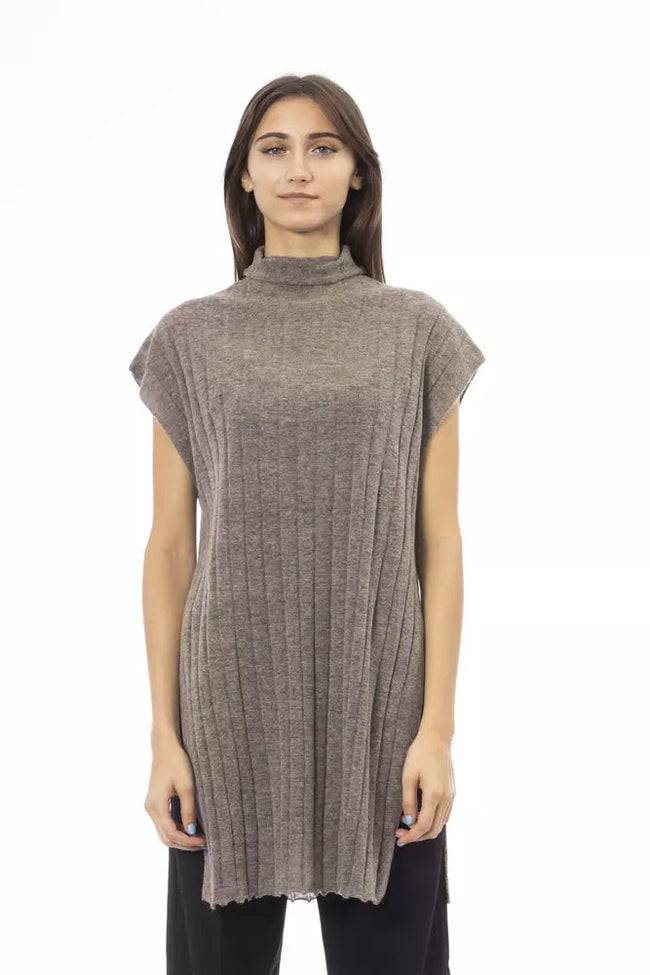 Alpha Studio Brown Wool Women Sweater Alpha Studio