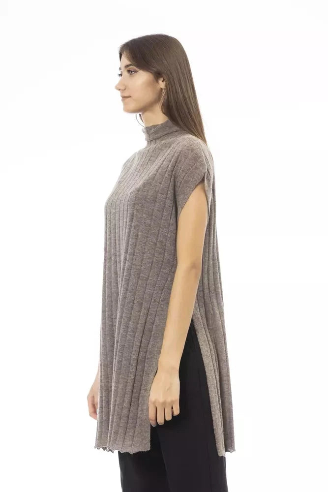 Alpha Studio Brown Wool Women Sweater Alpha Studio