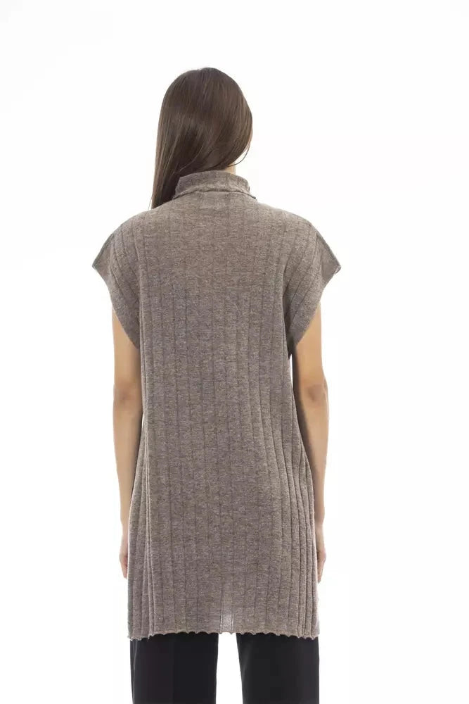 Alpha Studio Brown Wool Women Sweater Alpha Studio