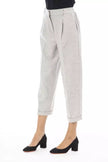 Alpha Studio Gray Wool Women Pants Alpha Studio