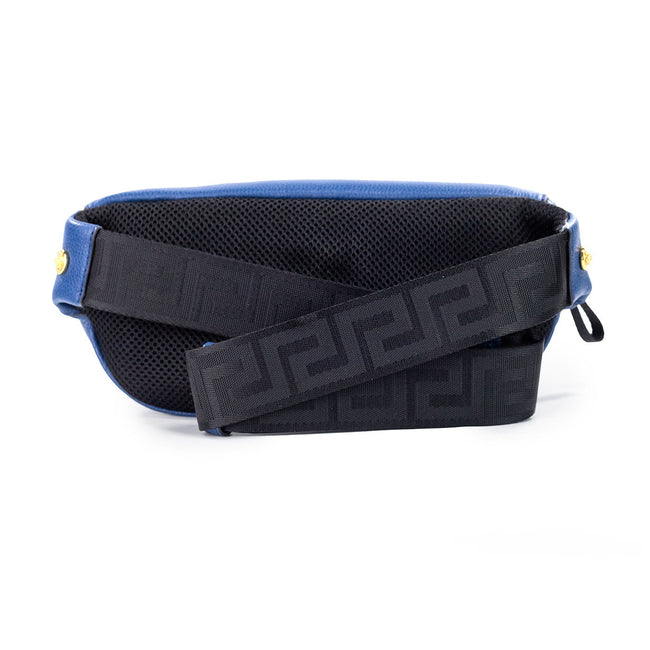 Versace Small Navy Calf Leather Medusa Pendant Fanny Waist Pack Belt Bag Versace