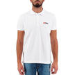 Diesel Elegant White Cotton Polo Shirt with Contrasting Logo Diesel