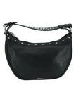 Versace Elegant Black Leather Hobo Shoulder Bag Versace