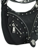 Versace Elegant Black Leather Hobo Shoulder Bag Versace