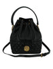 Versace Elegant Black Leather Medusa Bucket Shoulder Bag Versace