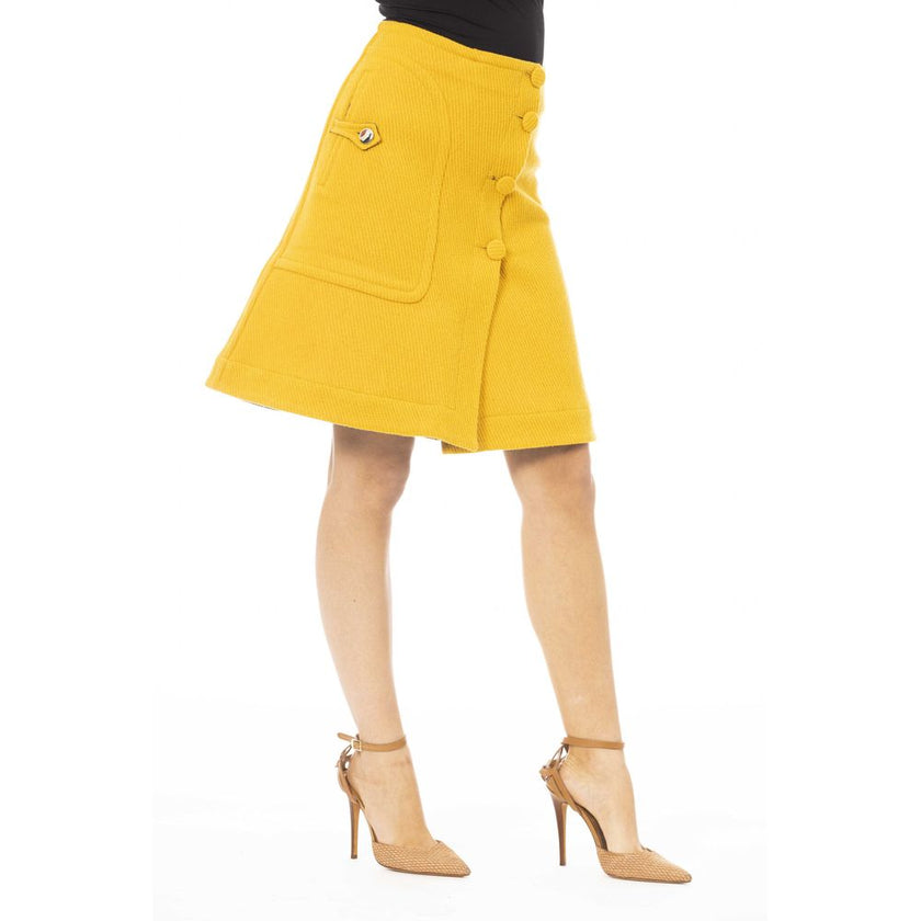 Jacob Cohen Yellow Wool Women Skirt Jacob Cohen