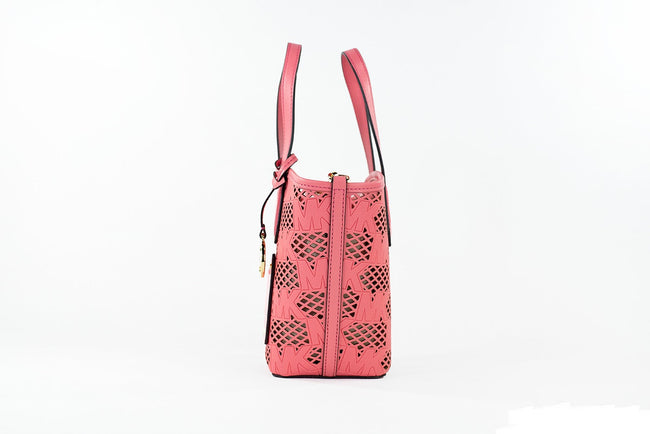 Michael Kors Kimber Small Tea Rose Leather 2-in-1 Zip Tote Messenger Bag Purse Michael Kors