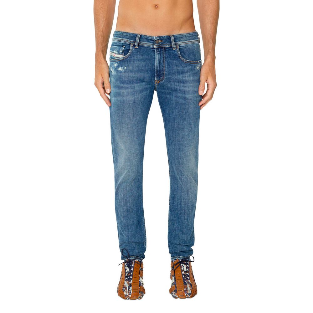 Diesel Blue Cotton Men Skinny Jean Diesel