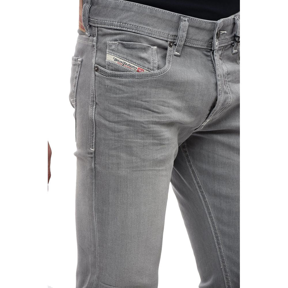 Diesel Gray Cotton Men Skinny Jean Diesel