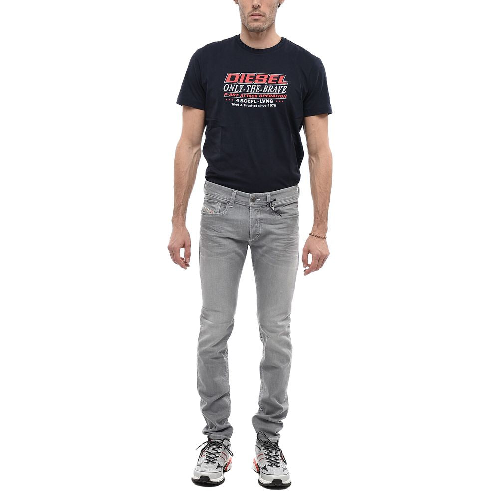 Diesel Gray Cotton Men Skinny Jean Diesel