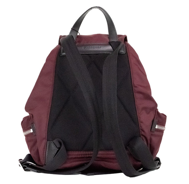 Burberry Medium Burgundy Econyl Nylon Rucksack Drawstring Backpack Bookbag Burberry
