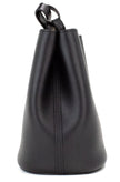 Burberry Lorne Small Black Haymarket Check Pebble Leather Bucket Handbag Purse Burberry