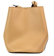 Burberry Lorne Small Camel Haymarket Check Pebble Leather Bucket Handbag Purse Burberry
