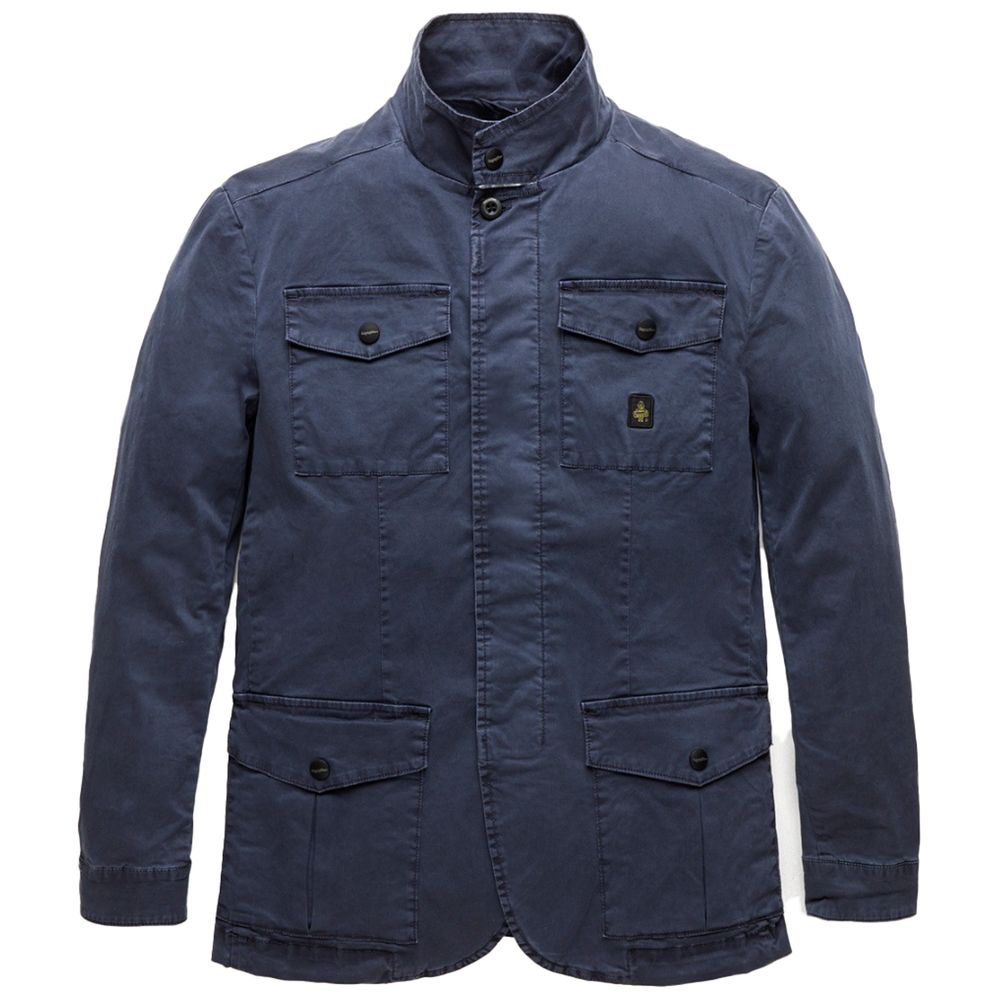 Refrigiwear Blue Cotton Men Jacket Refrigiwear