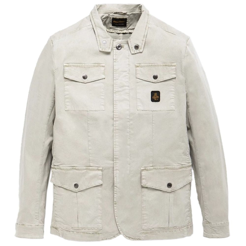 Refrigiwear Beige Cotton Men Jacket Refrigiwear