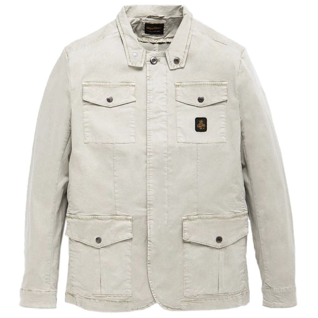 Refrigiwear Beige Cotton Men Jacket Refrigiwear