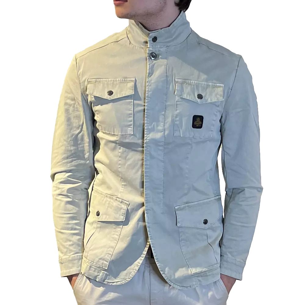 Refrigiwear Beige Cotton Men Jacket Refrigiwear