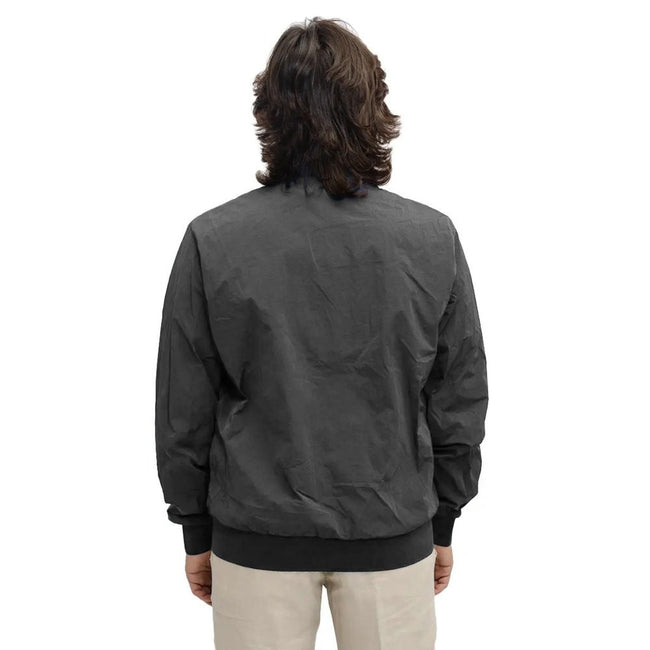 Refrigiwear Gray Nylon Men Bomber Jacket Refrigiwear