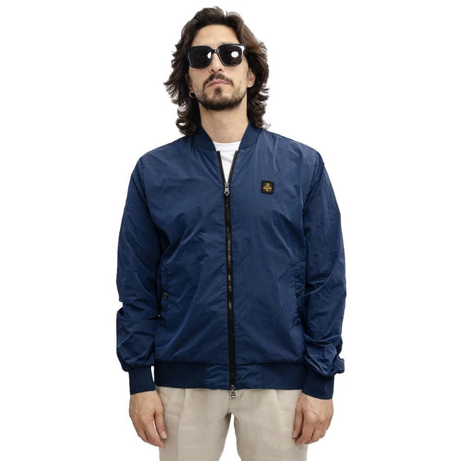 Refrigiwear Blue Nylon Men's Bomber Jacket Refrigiwear