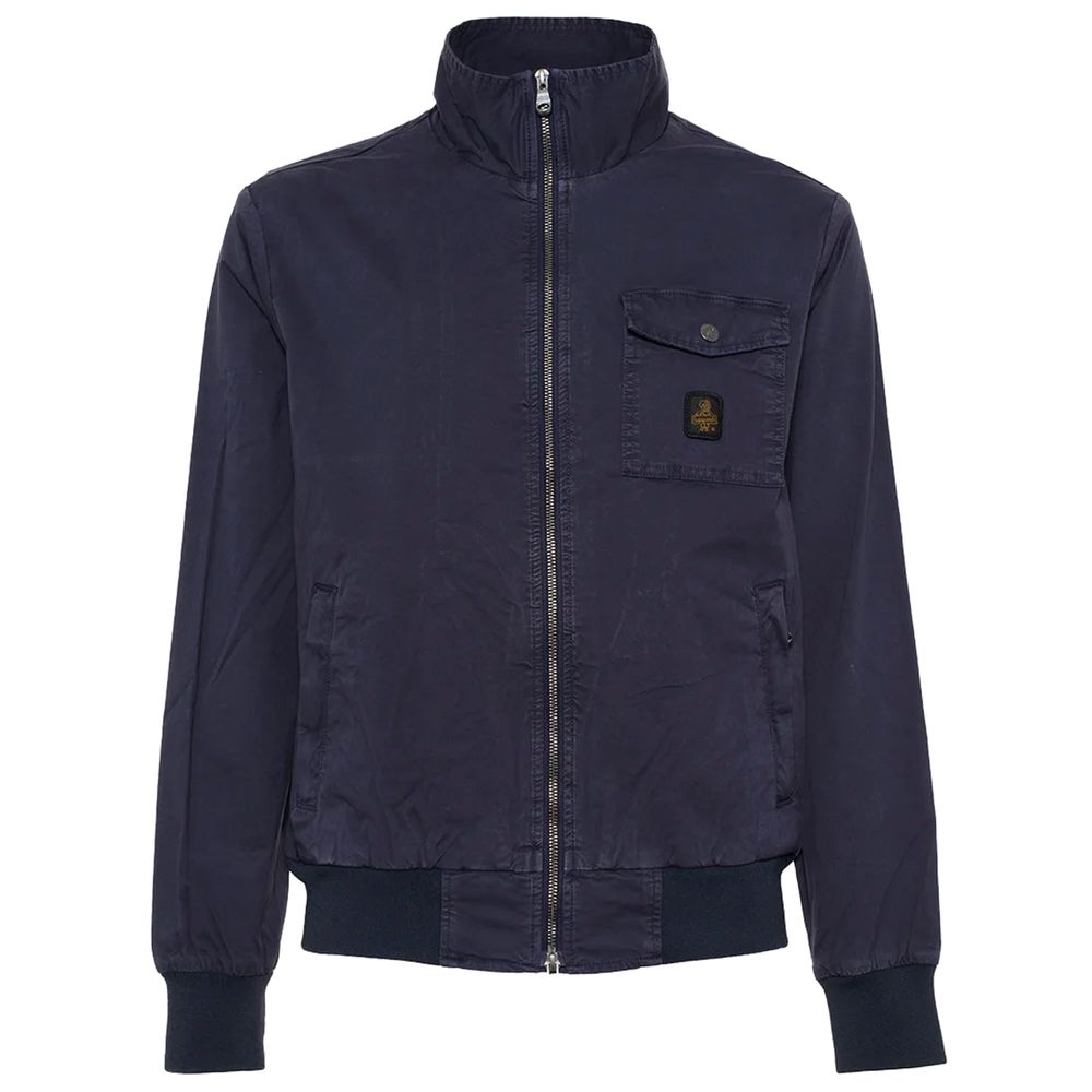 Refrigiwear Blue Cotton Men's Bomber Jacket Refrigiwear