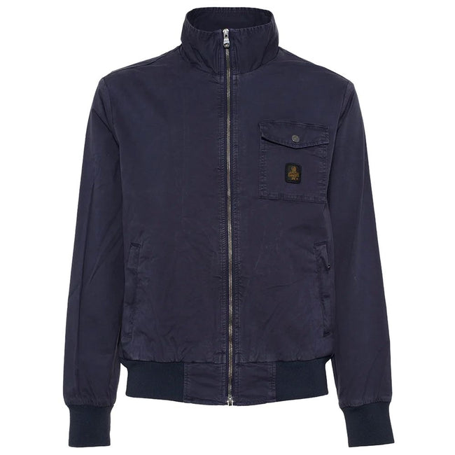 Refrigiwear Blue Cotton Men's Bomber Jacket Refrigiwear
