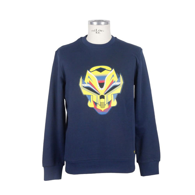 Bikkembergs Blue Cotton Men Sweater Bikkembergs