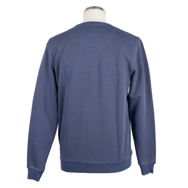Refrigiwear Blue Cotton Men Sweater with Chest Pocket Refrigiwear