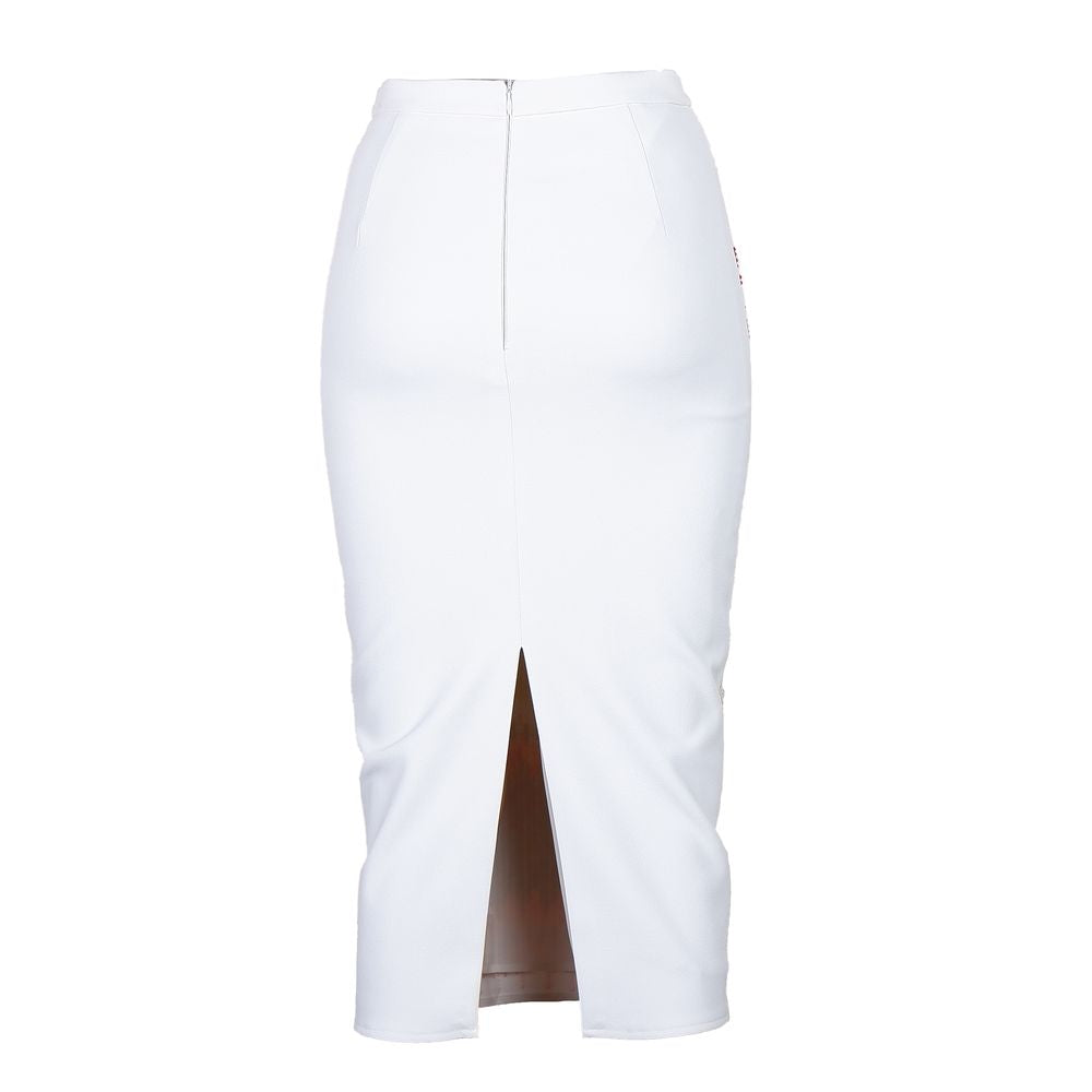 Elisabetta Franchi White Polyester Women Skirt Elisabetta Franchi