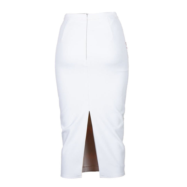 Elisabetta Franchi White Polyester Women Skirt Elisabetta Franchi