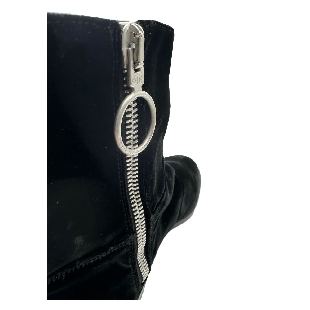 Off-White Black Calfskin Women Ankle Boot Off-White