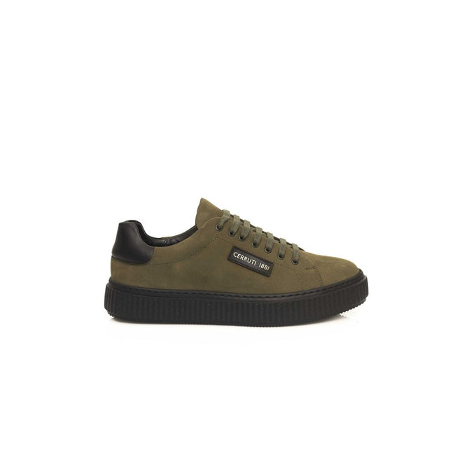Cerruti 1881 Green Cowhide Men Sneaker Cerruti 1881