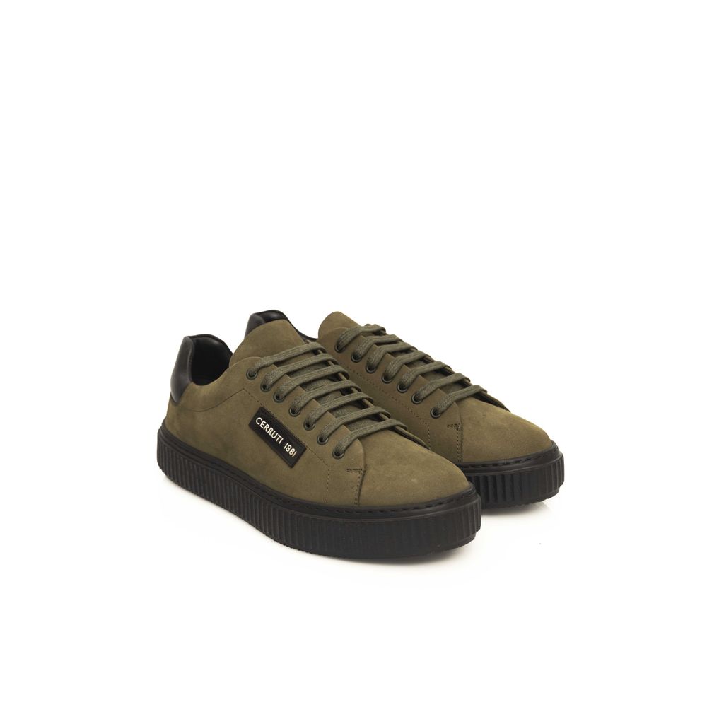 Cerruti 1881 Green Cowhide Men Sneaker Cerruti 1881