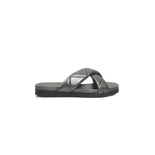 Cerruti 1881 Gray Lambskin Women Sandal Cerruti 1881