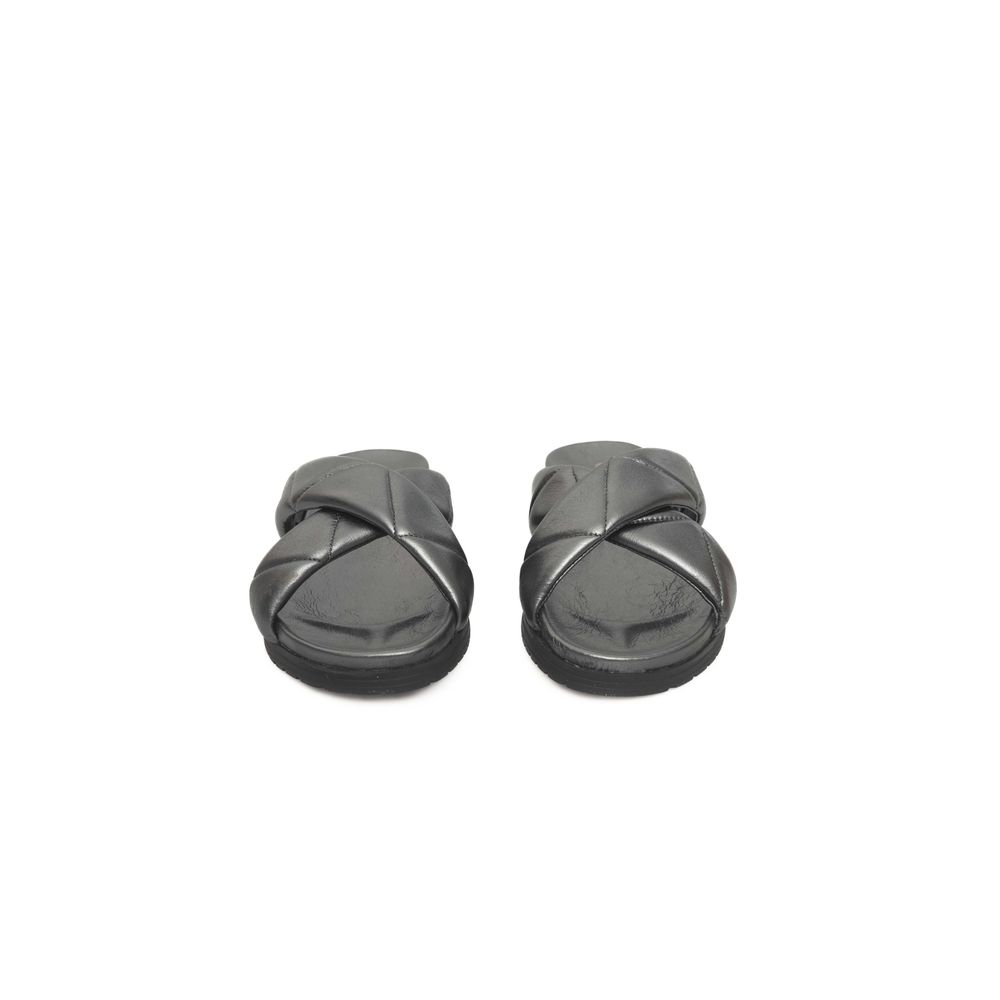 Cerruti 1881 Gray Lambskin Women Sandal Cerruti 1881