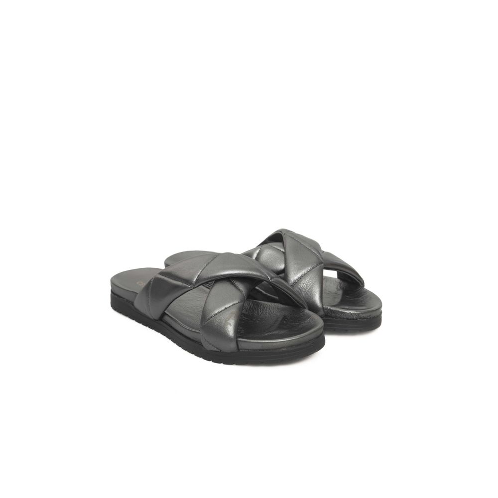 Cerruti 1881 Gray Lambskin Women Sandal Cerruti 1881