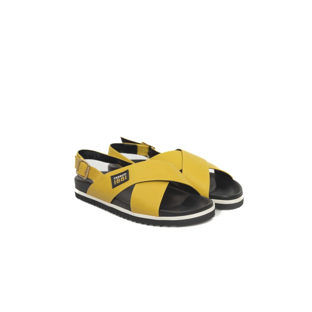 Cerruti 1881 Yellow Calfskin Women Sandal Cerruti 1881