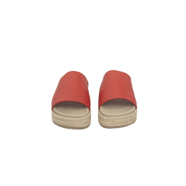 Cerruti 1881 Red Calfskin Women Sandal Cerruti 1881