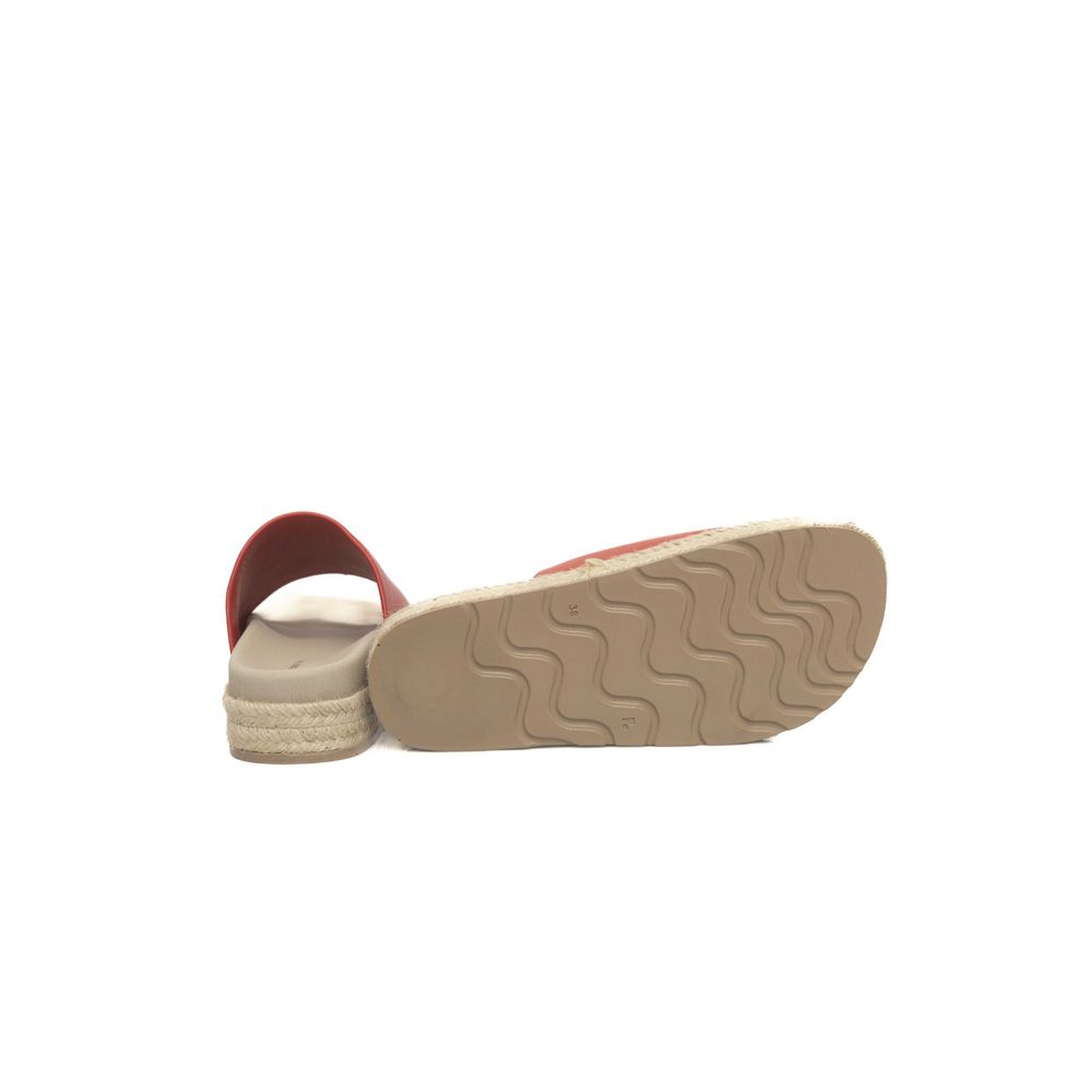 Cerruti 1881 Red Calfskin Women Sandal Cerruti 1881