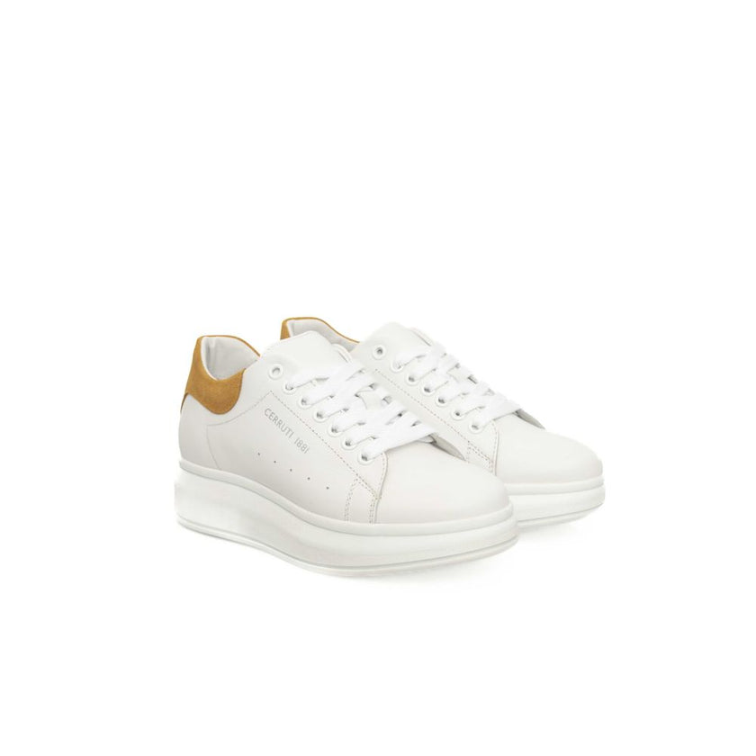 Cerruti 1881 White Cowhide Women Platform Sneaker Cerruti 1881