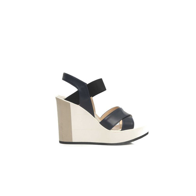Cerruti 1881 Blue Calfskin Women Sandal Cerruti 1881