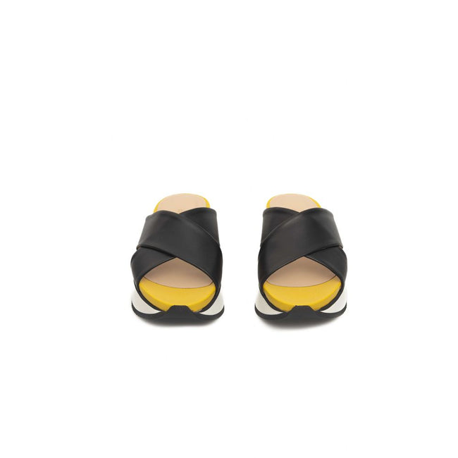 Cerruti 1881 Black Calfskin Women Sandal Cerruti 1881