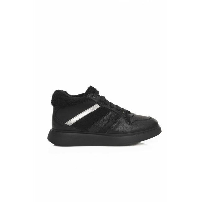 Cerruti 1881 Black Cowhide Women Platform Sneaker Cerruti 1881