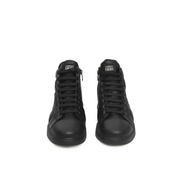 Cerruti 1881 Black Cowhide Women Sneaker Cerruti 1881