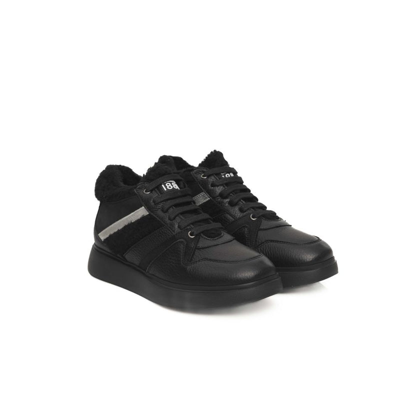 Cerruti 1881 Black Cowhide Women Platform Sneaker Cerruti 1881