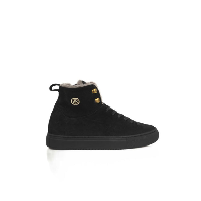 Cerruti 1881 Black Cowhide Women High Sneaker Cerruti 1881